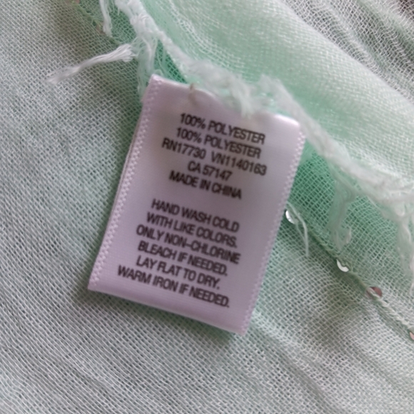 chiffon Blouse By mossimo w/ Matching Scarf As Gift. Both Mint Green - Picture 6 of 10